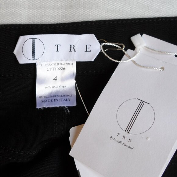 NWT$995 TRE by Natalie Ratabesi Straight Leg Wool Pants Button Zip Trousers Sz 4 - Picture 7 of 13